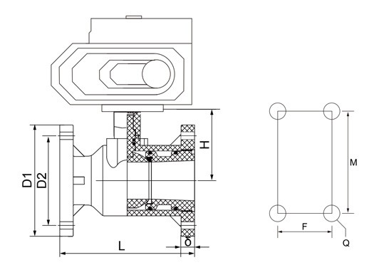 UPVC/PCVC  電動(dòng)法蘭球閥(圖2)