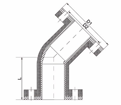 法蘭式45°彎頭FRPUPVC(圖2)